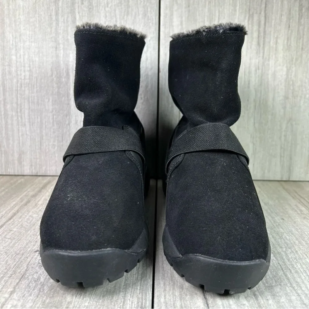 Nike Golkana Black Faux Fur Lined Warm Winter Slip On Boot Shoe Women’s Size 8